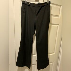 LOFT Black Trousers with Gold Button Accents